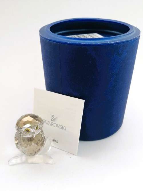 Swarovski Crystal Owl Figurine Medium Brown #1003326