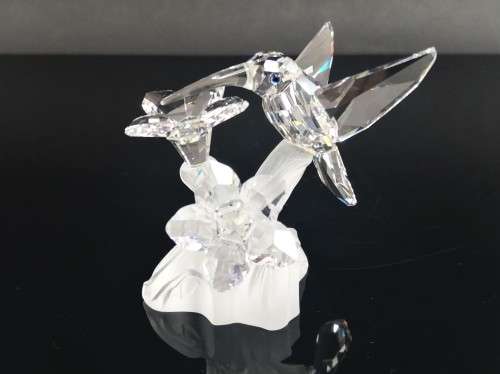 Swarovski Crystal Figurine Hummingbird on Flower 166184 RETIRED