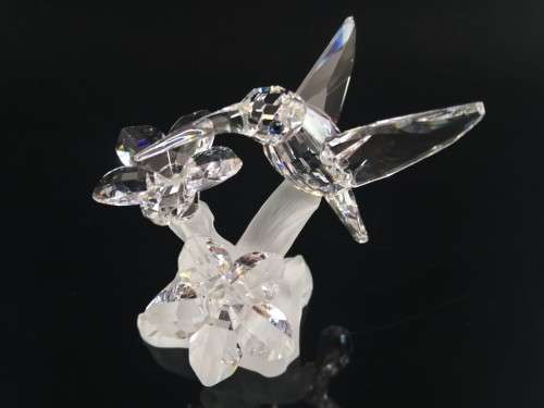 Swarovski Crystal Figurine Hummingbird on Flower 166184 RETIRED