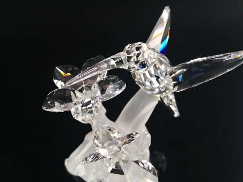 Swarovski Crystal Figurine Hummingbird on Flower 166184 RETIRED