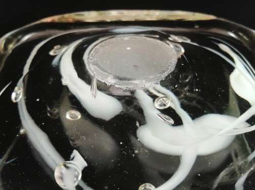 Murano clear and white swirl glass table ornaments paperweight