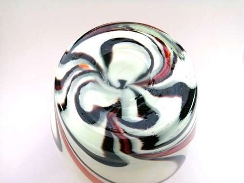 Large Mid-centry Art glass vibrant orange and red vase