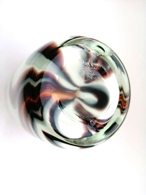 Large Mid-centry Krosna Josefina? Art glass vibrant orange and red vase