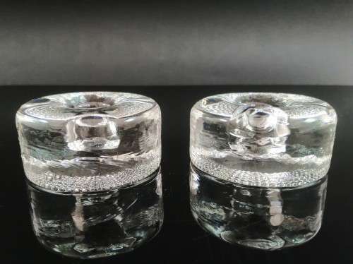 Reijmyre - Swedish Glass - Two Candelstick holders  - Sweden -