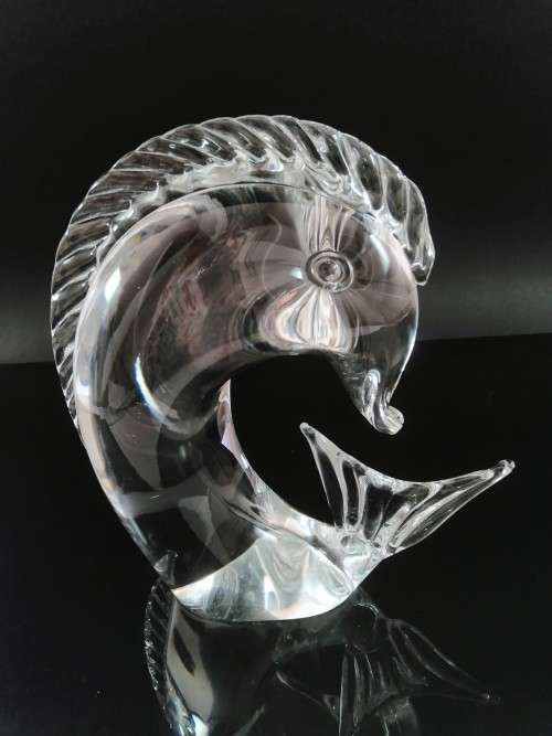 Steuben Leaping Dolphin Figurine #7880 Designed By: George Thompson