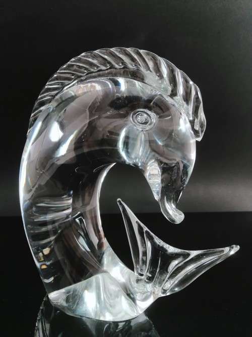Steuben Leaping Dolphin Figurine #7880 Designed By: George Thompson