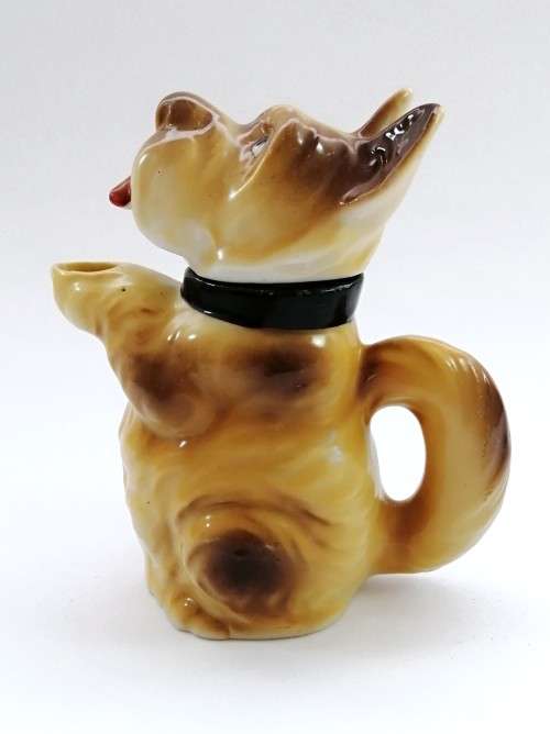 Vintage Ceramic Dog Shape Tea Pot / Lidded Milk Jug