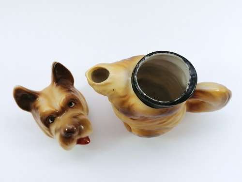 Vintage Ceramic Dog Shape Tea Pot / Lidded Milk Jug