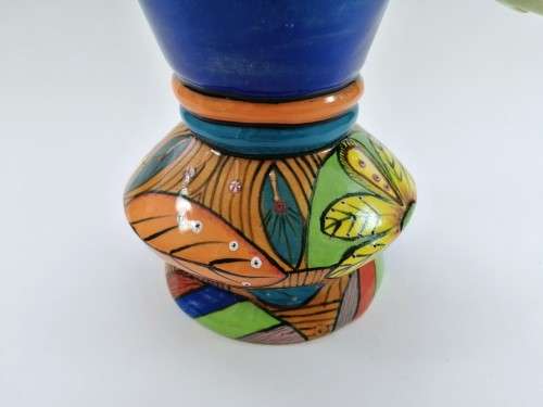 Ardmore Style SOUTH AFRICAN STUDIO ART POTTERY CANDLE HOLDER, ORNATELY DETAILED