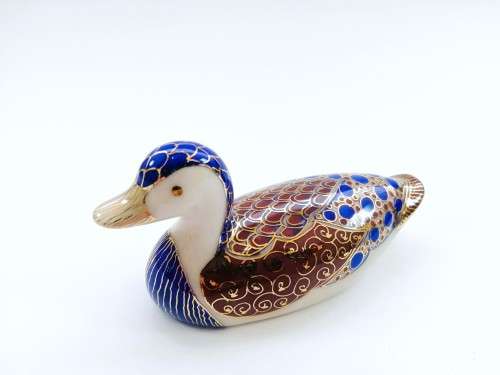 Two Vintage gold trim ceramic ducks