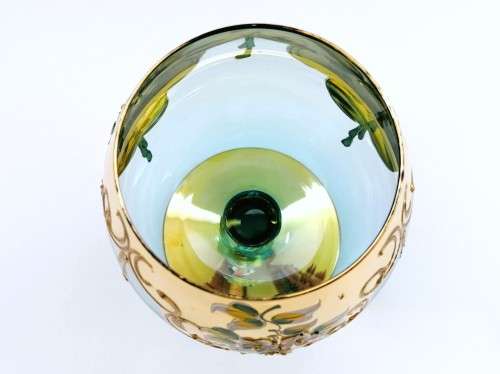 Vintage Italian  Blue & Gold Venetian De - Ar Sesto Fiorentini Italian Goblet