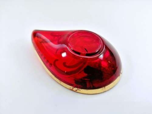 Vintage Italian  Red & Gold Venetian De - Ar Sesto Fiorentini Italian Dish