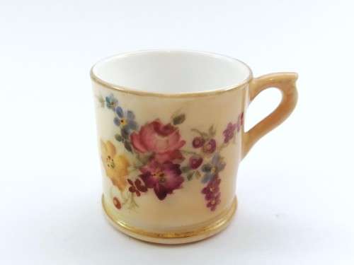Royal Worcester miniature tankard with blush decoration