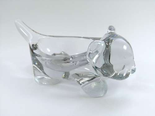 Cristal DArques 24% Lead crystal Cat Candy Dish #
