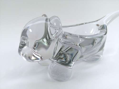 Cristal DArques 24% Lead crystal Cat Candy Dish #