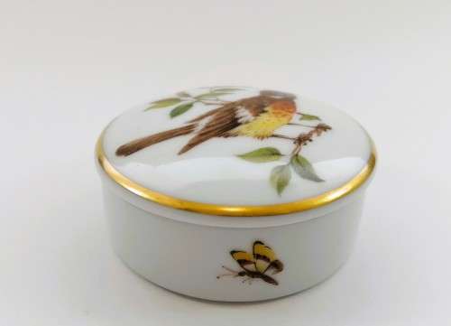 Kaiser Germany vintage Porcelain Tiergarten Bird Trinket Box