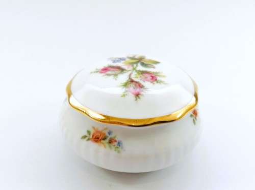 Royal Albert Moss Rose vintage Porcelain Bird Trinket Box