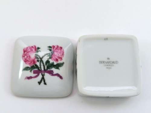 Limoges Bernardaud  Vintage Porcelain Flower Trinket Box