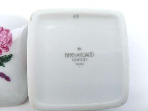 Limoges Bernardaud  Vintage Porcelain Flower Trinket Box