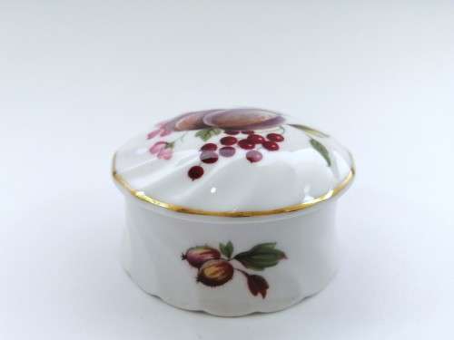 Royal Worcester  Spood Hammersley Round Porcelain Lidded Trinket Box