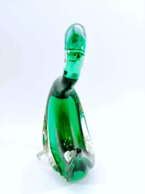Murano Art Glass Large Green Duck Goose Bird