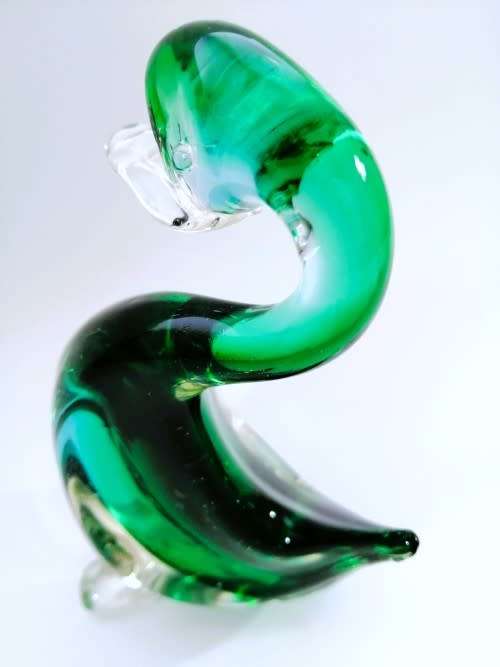 Murano Art Glass Large Green Duck Goose Bird