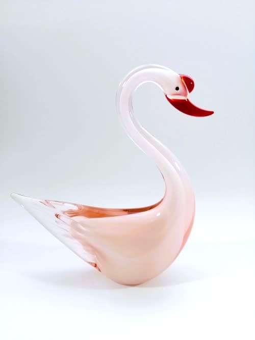 Murano Art Glass Stunning Large Pink Duck Goose Bird