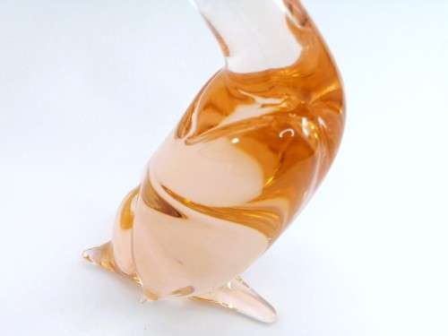 Murano Art Glass Large Pink Peach Duck Goose Bird