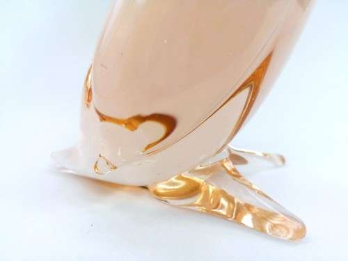 Murano Art Glass Large Pink Peach Duck Goose Bird