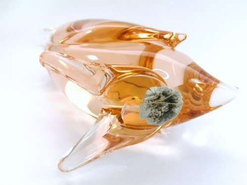 Murano Art Glass Large Pink Peach Duck Goose Bird
