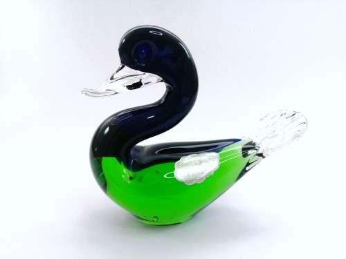 Murano Art Glass Large Green and Duck Goose Bird