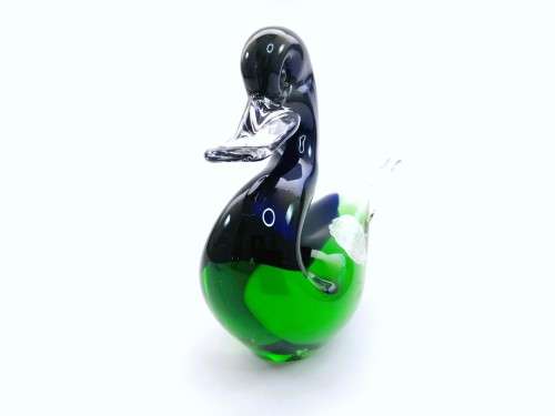 Murano Art Glass Large Green and Duck Goose Bird