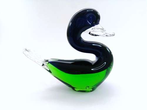 Murano Art Glass Large Green and Duck Goose Bird