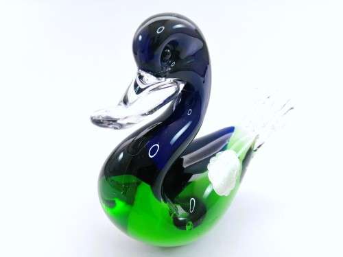 Murano Art Glass Large Green and Duck Goose Bird