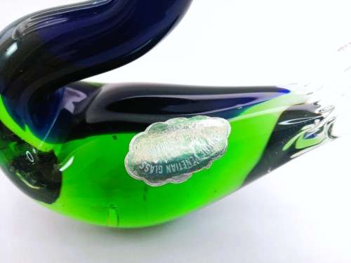 Murano Art Glass Large Green and Duck Goose Bird