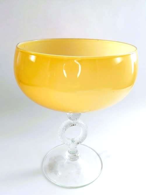 Murano large mid century glass pedestal bowl,