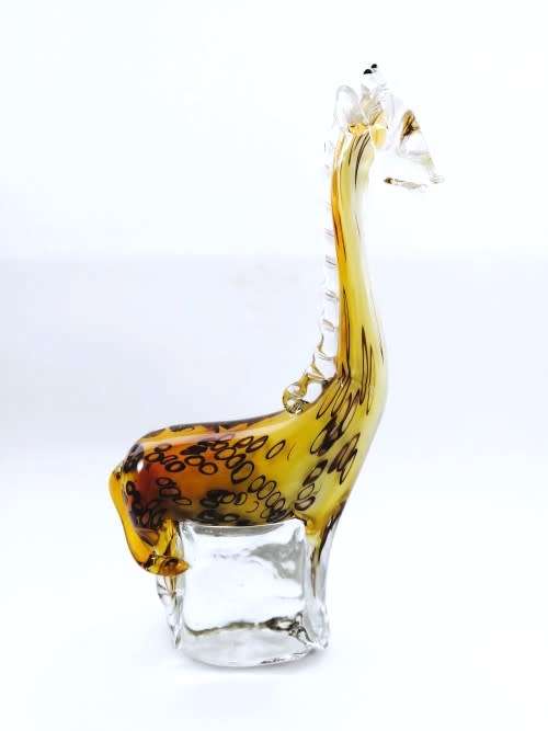 Stunning Murano ? Hand Blown Art Glass Large   Giraffe  Figurine, Brilliant Coloration.