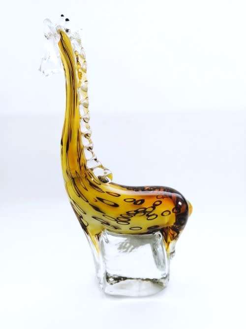 Stunning Murano ? Hand Blown Art Glass Large   Giraffe  Figurine, Brilliant Coloration.
