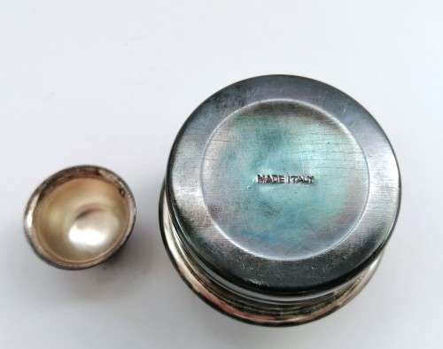 Vintage Italian Stainless Steel Inkwell