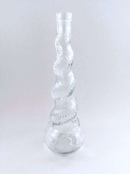 Vintage Tall Clear Twisted  Swirl Bottle