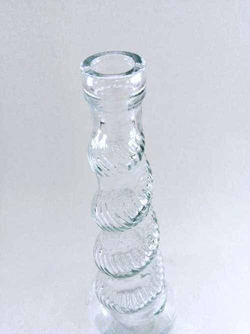Vintage Tall Clear Twisted  Swirl Bottle