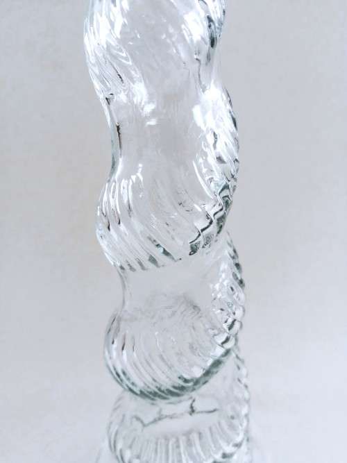 Vintage Tall Clear Twisted  Swirl Bottle