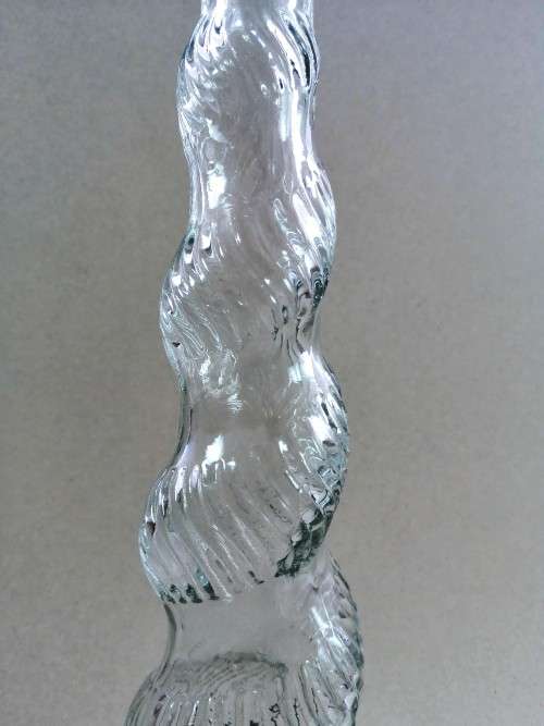 Vintage Tall Clear Twisted  Swirl Bottle