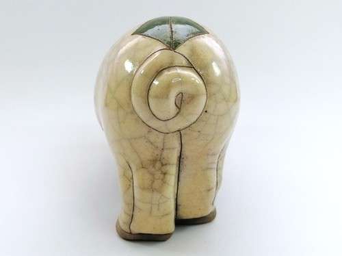 Fantastic Large Raku Pottery Pig