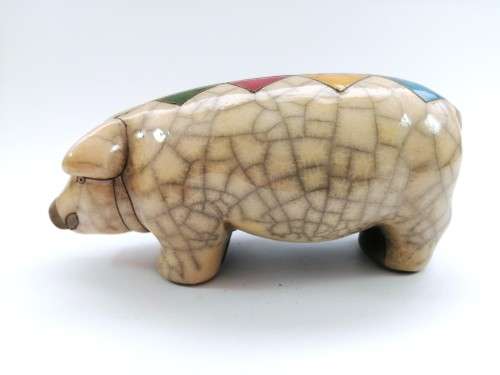 Fantastic Medium Raku Pottery Pig