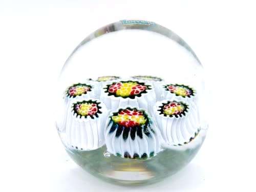 Stunning Murano art glass paperweight MILLEFIORE