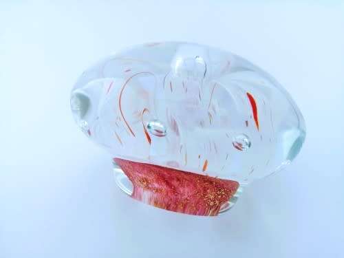 Stunning vibrant detailed large glass paperweight