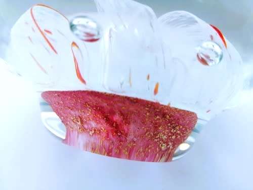 Stunning vibrant detailed large glass paperweight