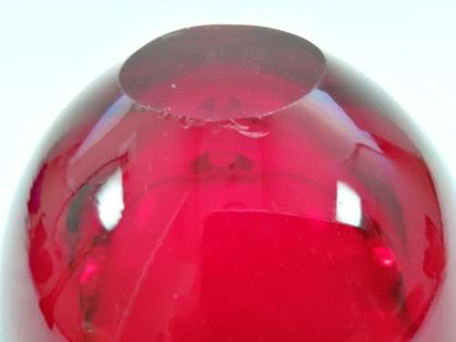 Large Murano Hand Blown Glass Red Dish Bowl