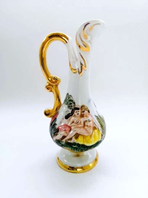 Fabulous Capodimonte Handmade Hand painted jug Vase Italy